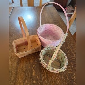 Vintage Woven Easter Basket Bundle 3 Baskets